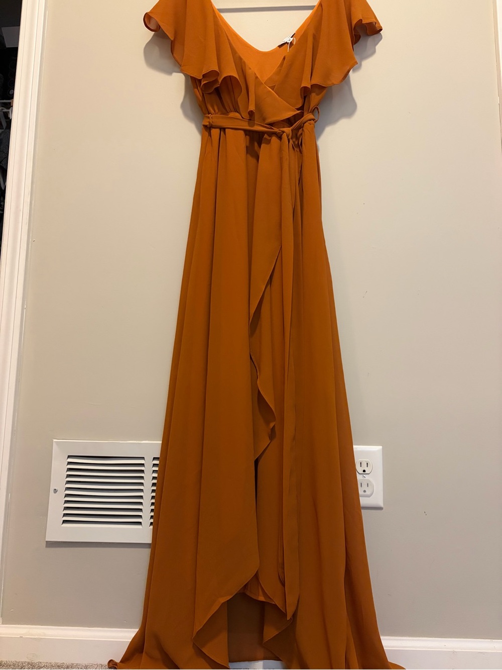 Baltic Born Rust Orange Ruffle Maxi Dress - Picture 5 of 11